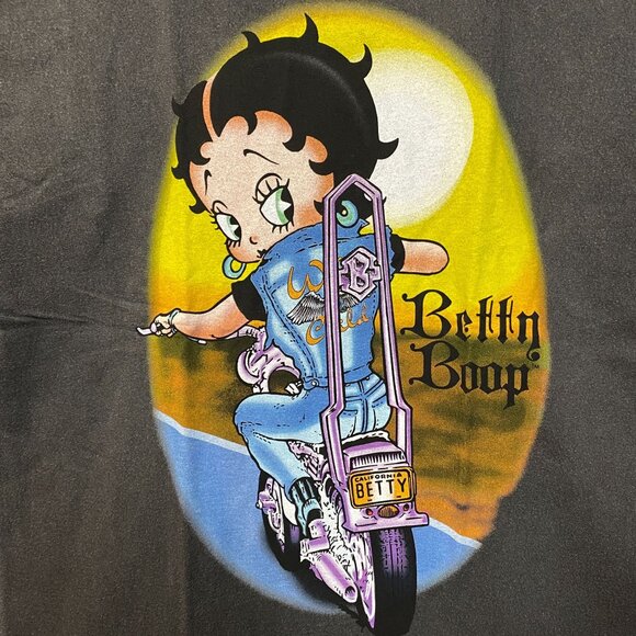 Betty Boop Wild Child Motorcycle Biker Graphic T-Shirt 1X - Picture 2 of 5